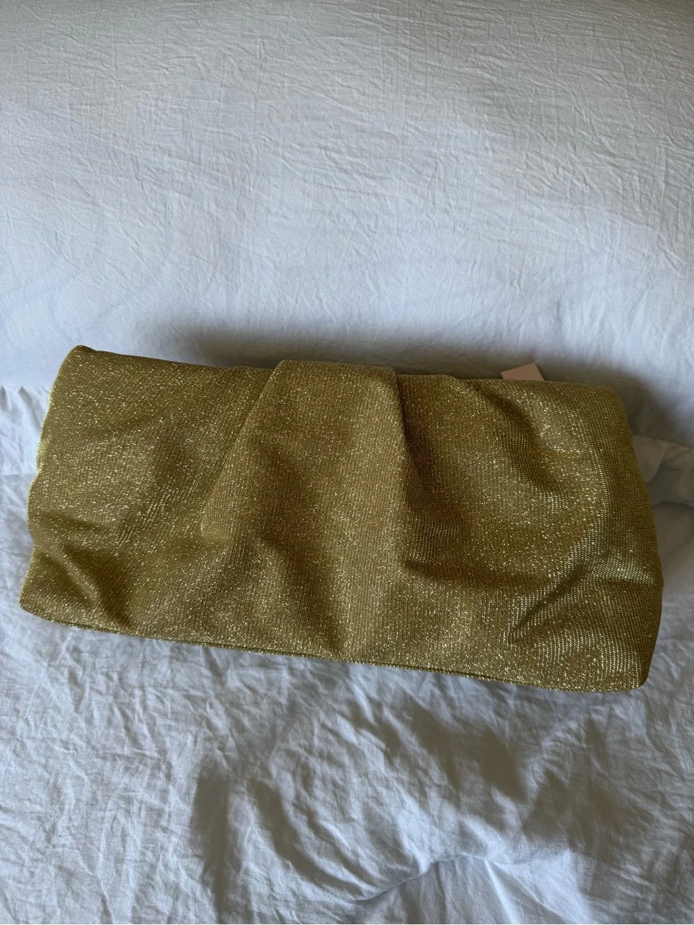 Victoria's Secret shimmer metallic gold clutch makeup bag